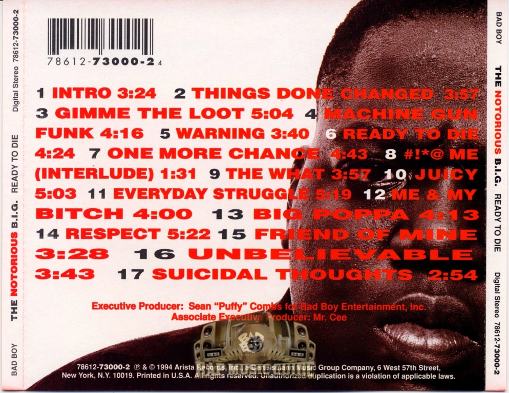 Notorious B.I.G. - Ready To Die: 1st Press. CD | Rap Music Guide